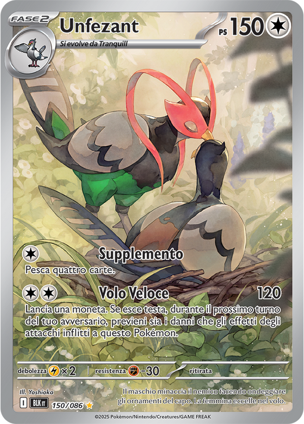 382Unfezant BLK 150/086 - ITA - Near Mint - Scarlatto e Violetto - Luce Nera - Carta Pokemon