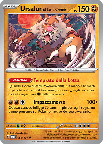 Ursaluna Luna Cremisi 054/131 Holo - ITA - Near Mint - Scarlatto e Violetto - Evoluzioni Prismatiche - Carta Pokemon