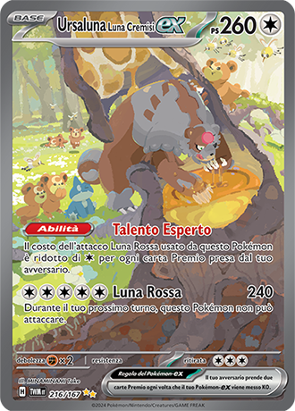 Ursaluna Luna Cremisi-ex 216/167 Alternative Art Illustrazione Speciale - ITA - Near Mint - Scarlatto e Violetto - Crepuscolo Mascherato - Carta Pokemon