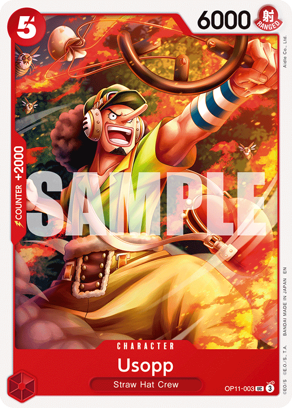 Usopp OP11-003 - Character Rosso Uncommon - Near Mint - A Fist of Divine Speed - Carta One Piece Card Game
