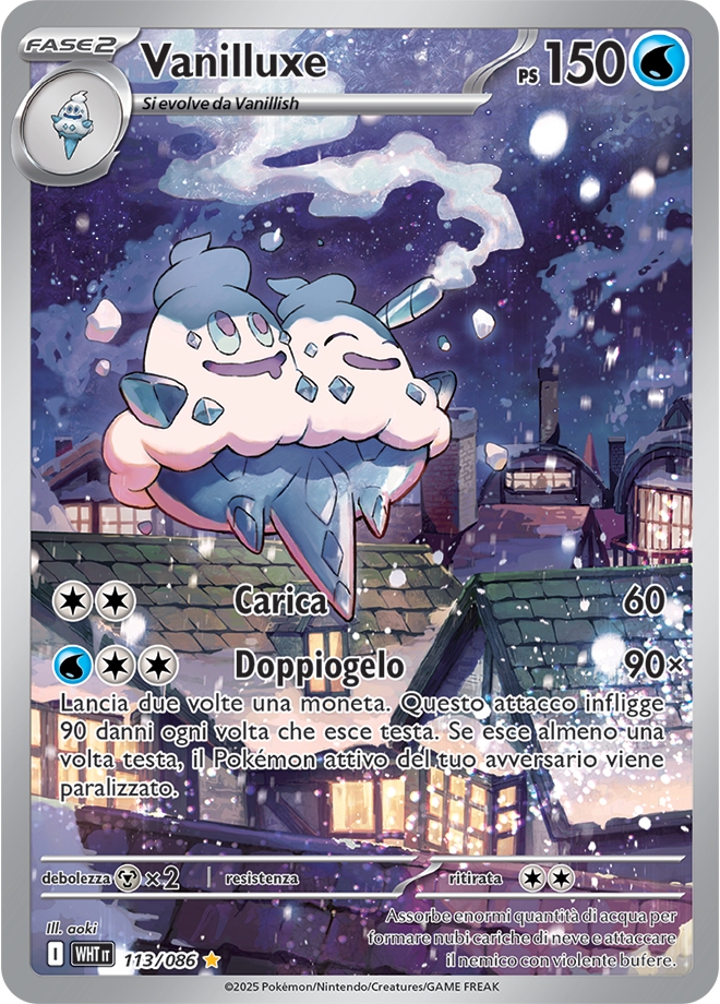 Vanilluxe WHT 113/086 - ITA - Near Mint - Scarlatto e Violetto - Fuoco Bianco - Carta Pokemon