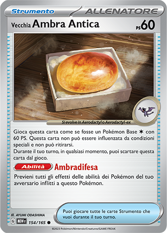 Vecchia Ambra Antica 154/165 - ITA - Near Mint - Scarlatto e Violetto - 151 - Carta Pokemon