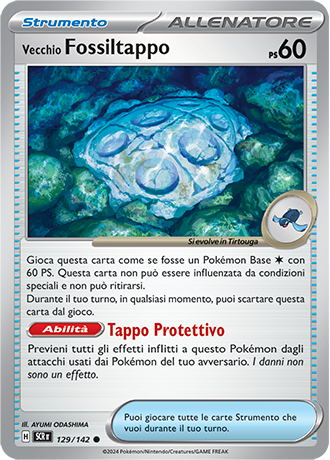 Vecchio Fossiltappo 129/142 Reverse Holo - ITA - Near Mint - Scarlatto e Violetto - Corona Astrale - Carta Pokemon