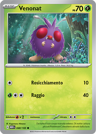 Venonat 048/165 - ITA - Near Mint - Scarlatto e Violetto - 151 - Carta Pokemon