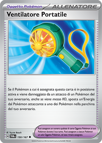 Ventilatore Portatile 150/167 Reverse Holo Non Comune - ITA - Near Mint - Scarlatto e Violetto - Crepuscolo Mascherato - Carta Pokemon