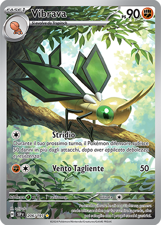 Vibrava 206/191 - ITA - Near Mint - Scarlatto e Violetto - Scintille Folgoranti - Carta Pokemon