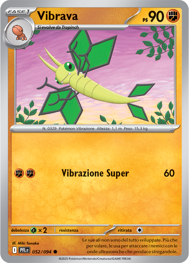 Vibrava PFL 052/094 - ITA - Near Mint - Megaevoluzione - Fiamme Spettrali - Carta Pokemon
