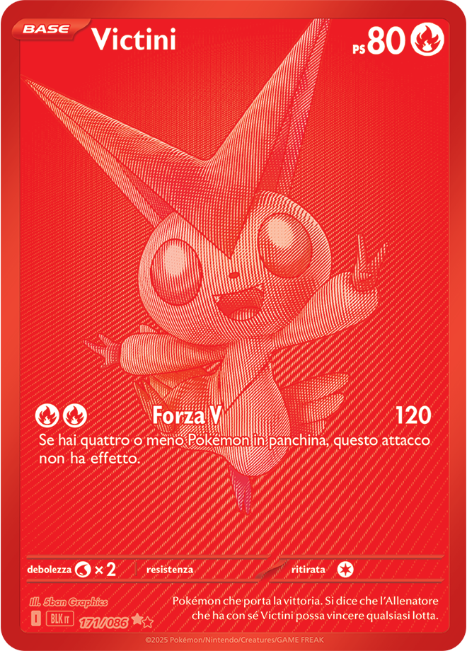 403Victini BLK 171/086 - ITA - Near Mint - Scarlatto e Violetto - Luce Nera - Carta Pokemon