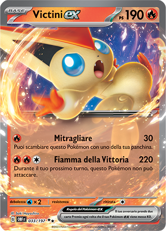 Victini-ex 033/197 - ITA - Mint - Scarlatto e Violetto - Ossidiana Infuocata - Carta Pokemon