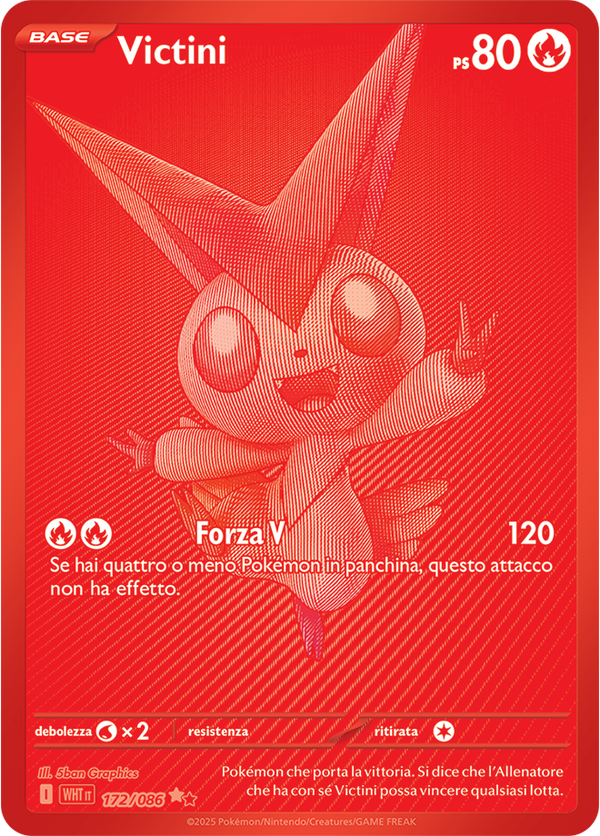 Victini WHT 172/086 - ITA - Near Mint - Scarlatto e Violetto - Fuoco Bianco - Carta Pokemon