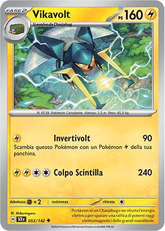 Vikavolt 053/142 Reverse Holo - ITA - Near Mint - Scarlatto e Violetto - Corona Astrale - Carta Pokemon
