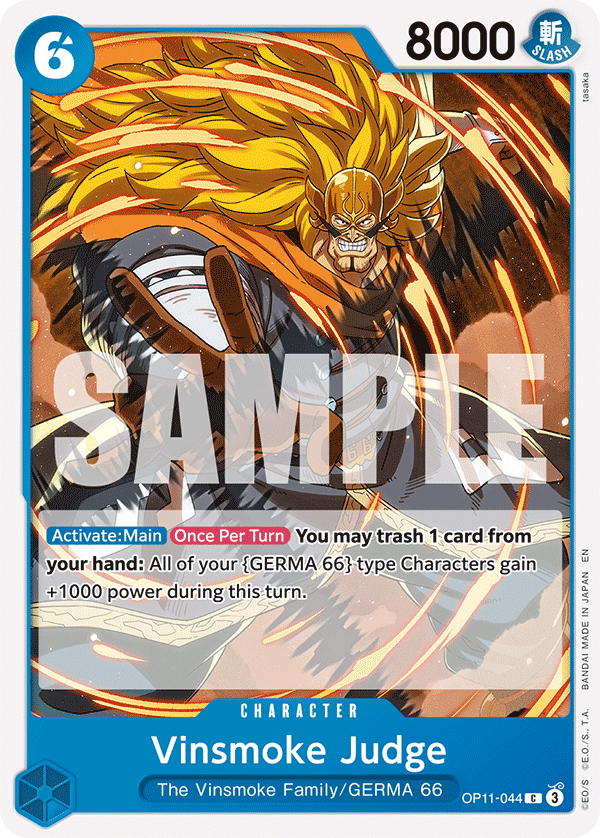 Vinsmoke Judge OP11-044 - Character Blu Common - Near Mint - A Fist of Divine Speed - Carta One Piece Card Game