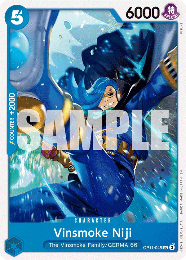 Vinsmoke Niji OP11-045 - Character Blu Uncommon - Near Mint - A Fist of Divine Speed - Carta One Piece Card Game