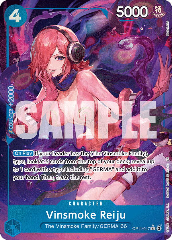 Vinsmoke Reiju OP11-047 V2 - Character Blu Alternate Art - Near Mint - A Fist of Divine Speed - Carta One Piece Card Game