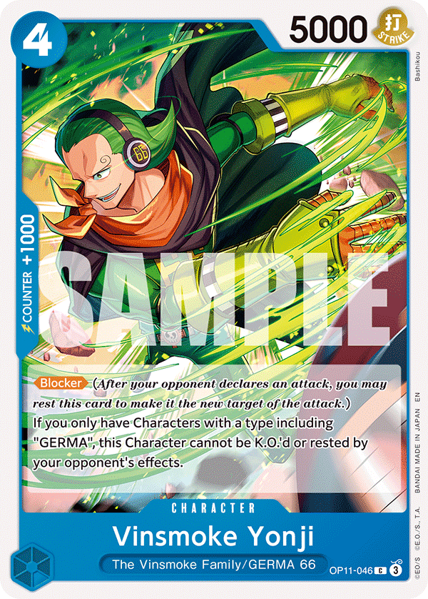 Vinsmoke Yonji OP11-046 - Character Blu Common - Near Mint - A Fist of Divine Speed - Carta One Piece Card Game