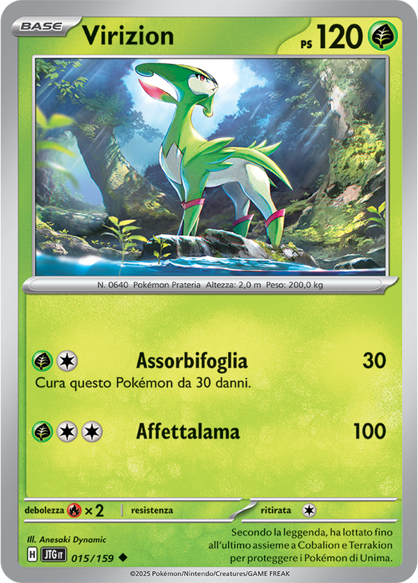 Virizion 015/159 - ITA - Near Mint - Scarlatto e Violetto - Avventure Insieme - Carta Pokemon