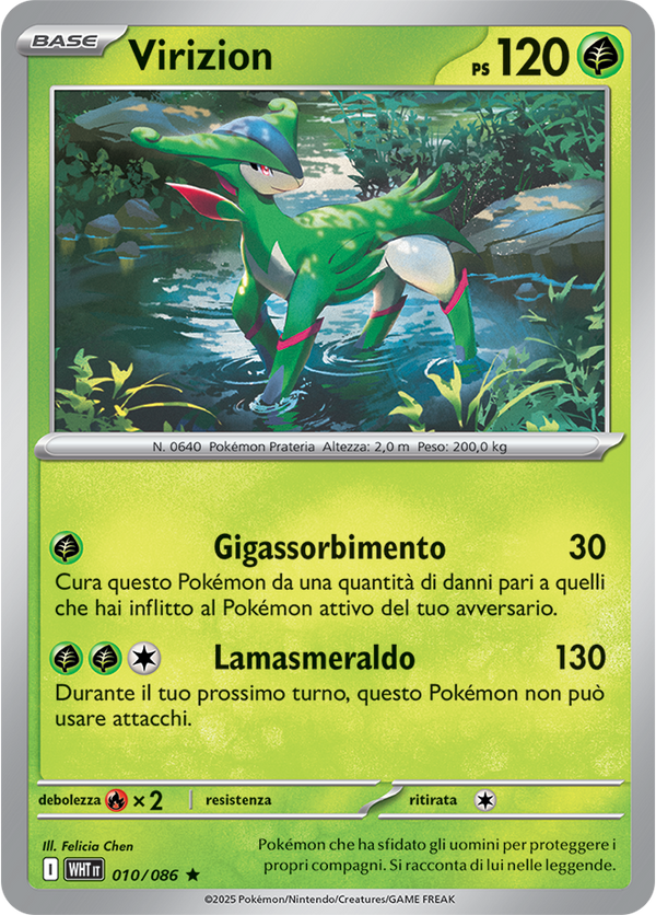 Virizion WHT 010/086 Reverse Holo Poke Ball - ITA - Near Mint - Scarlatto e Violetto - Fuoco Bianco - Carta Pokemon
