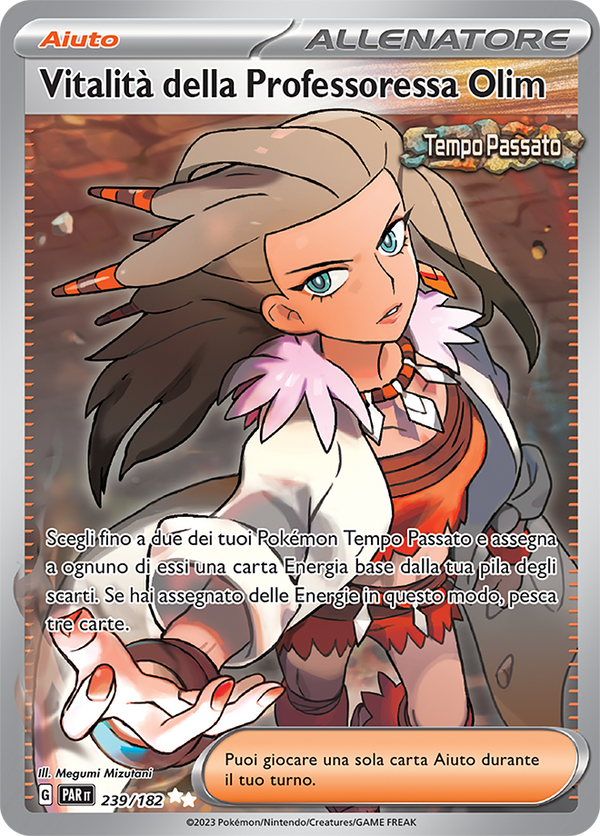 Vitalità della Professoressa Olim 239/182 Full Art - ITA - Near Mint - Scarlatto e Violetto - Paradosso Temporale - Carta Pokemon