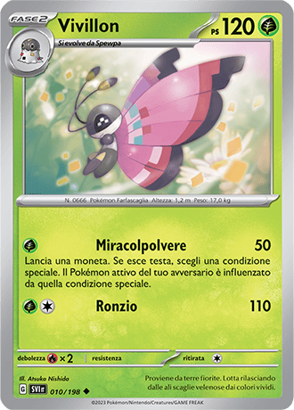 Vivillon 010/198 Reverse Holo - ITA - Near Mint - Scarlatto e Violetto - Carta Pokemon