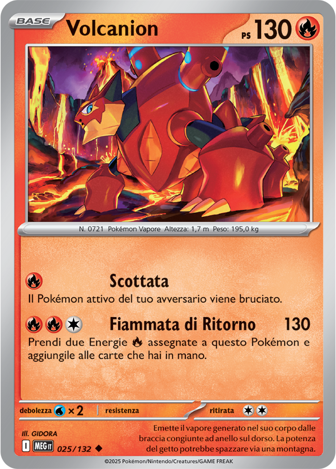 Volcanion MEG 025/132 - ITA - Near Mint - Megaevoluzione - Carta Pokemon