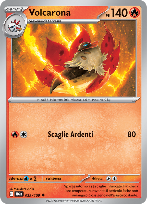 Volcarona 029/159 Reverse Holo - ITA - Near Mint - Scarlatto e Violetto - Avventure Insieme - Carta Pokemon