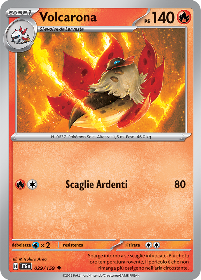 Volcarona 029/159 Reverse Holo - ITA - Near Mint - Scarlatto e Violetto - Avventure Insieme - Carta Pokemon