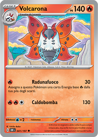 Volcarona 041/197 Reverse Holo - ITA - Near Mint - Scarlatto e Violetto - Ossidiana Infuocata - Carta Pokemon