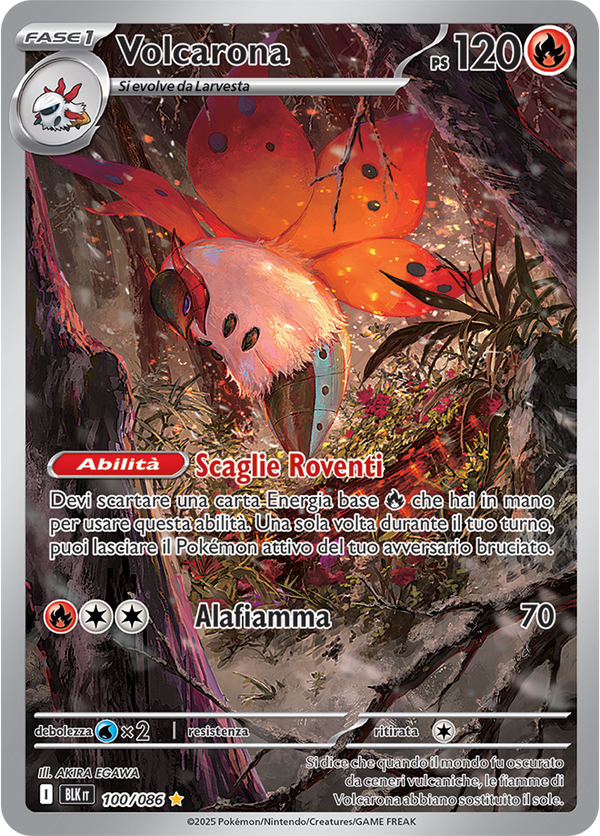 332Volcarona BLK 100/086 - ITA - Near Mint - Scarlatto e Violetto - Luce Nera - Carta Pokemon