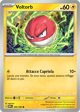 Voltorb 100/165 Reverse Holo - ITA - Mint - Scarlatto e Violetto - 151 - Carta Pokemon