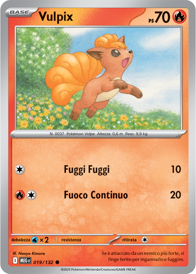 Vulpix MEG 019/132 - ITA - Near Mint - Megaevoluzione - Carta Pokemon