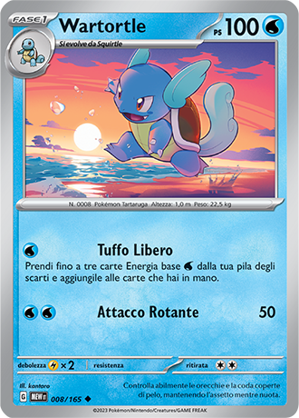 Wartortle 008/165 - ITA - Near Mint - Scarlatto e Violetto - 151 - Carta Pokemon