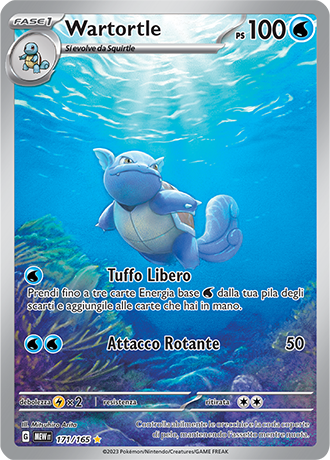 Wartortle 171/165 Illustrazione Rara - ITA - Near Mint - Scarlatto e Violetto - 151 - Carta Pokemon