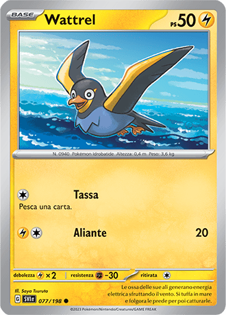 Wattrel 077/198 Reverse Holo - ITA - Near Mint - Scarlatto e Violetto - Carta Pokemon