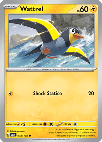 Wattrel 078/198 Reverse Holo - ITA - Near Mint - Scarlatto e Violetto - Carta Pokemon