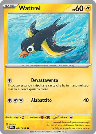 Wattrel 081/193 - ITA - Near Mint - Scarlatto e Violetto - Evoluzioni a Paldea - Carta Pokemon