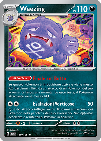 Weezing 110/165 Reverse Holo - ITA - Mint - Scarlatto e Violetto - 151 - Carta Pokemon