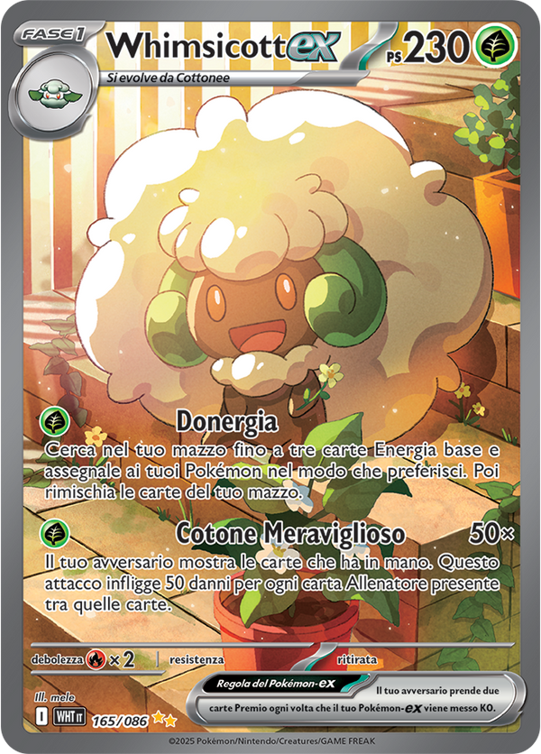 Whimsicott-ex WHT 165/086 Alternative Art - ITA - Near Mint - Scarlatto e Violetto - Fuoco Bianco - Carta Pokemon