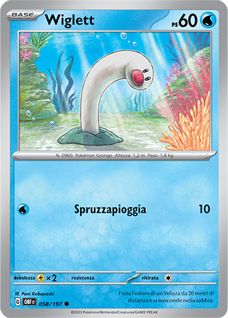 Wiglett 058/197 Reverse Holo - ITA - Near Mint - Scarlatto e Violetto - Ossidiana Infuocata - Carta Pokemon