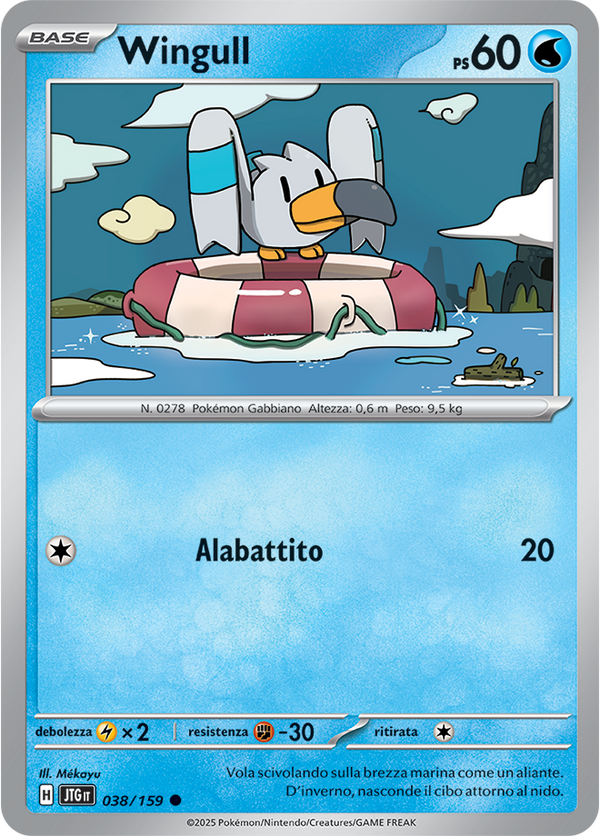 Wingull 038/159 Reverse Holo - ITA - Near Mint - Scarlatto e Violetto - Avventure Insieme - Carta Pokemon