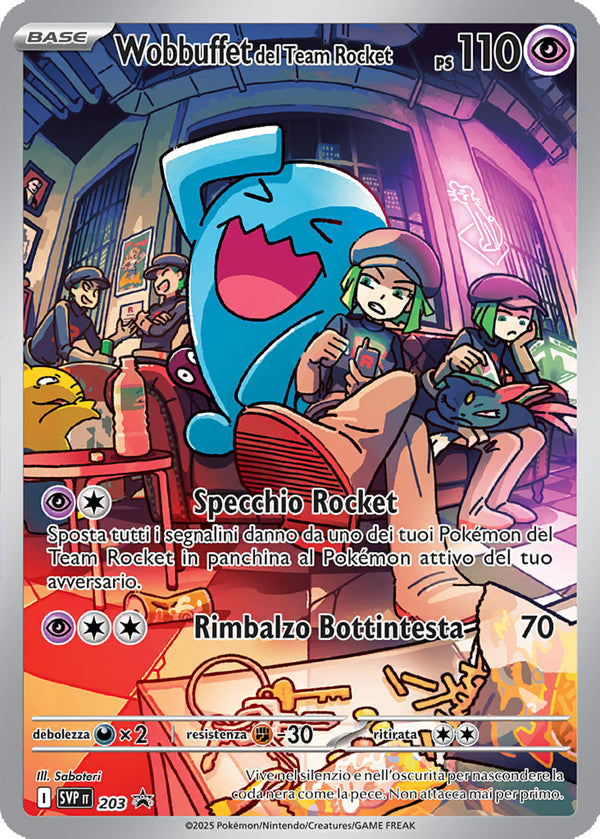 Wobbuffet del Team Rocket SVP 203 Illustrazione Rara - ITA - Near Mint - Promo Scarlatto e Violetto - Carta Pokemon