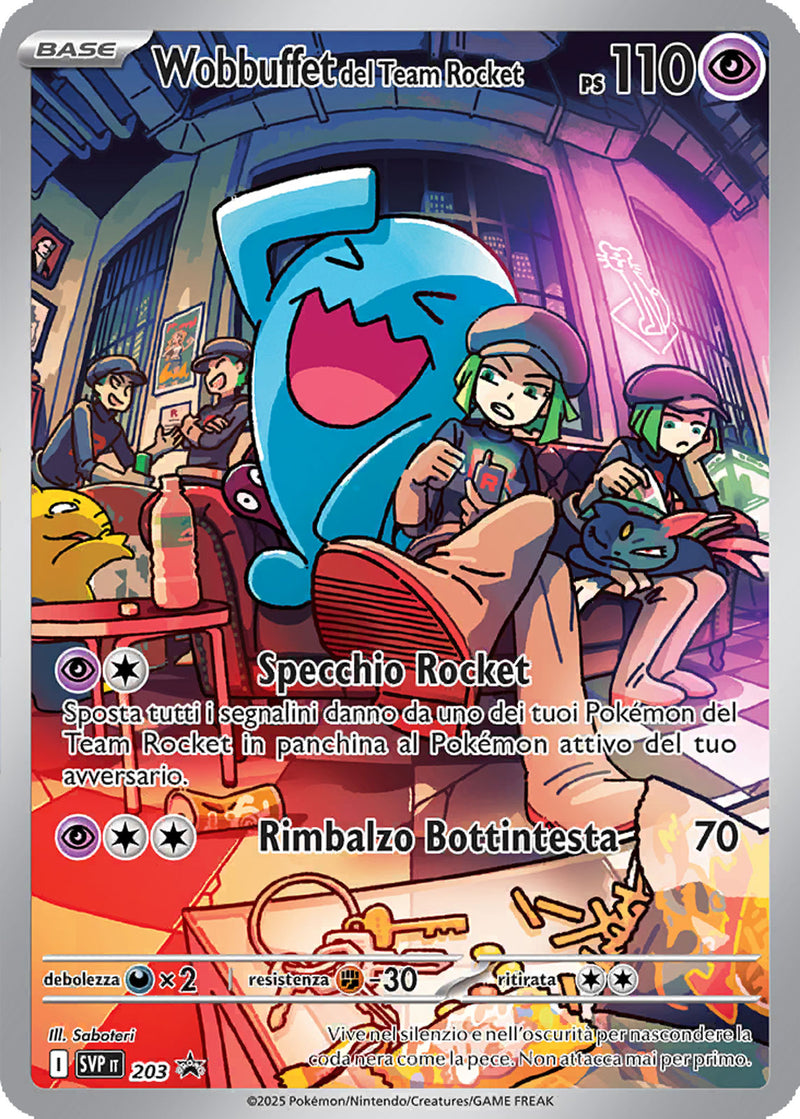 Wobbuffet del Team Rocket SVP 203 Illustrazione Rara - ITA - Near Mint - Promo Scarlatto e Violetto - Carta Pokemon