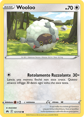Woolo 121/159 - ITA - Near Mint - Spada e Scudo - Zenit Regale - Carta Pokemon