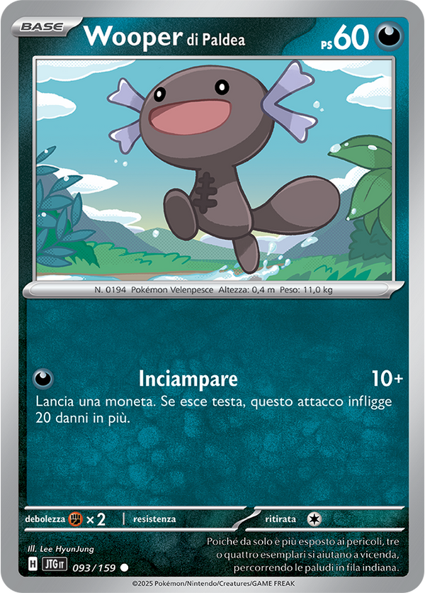 Wooper di Paldea 093/159 Reverse Holo - ITA - Near Mint - Scarlatto e Violetto - Avventure Insieme - Carta Pokemon