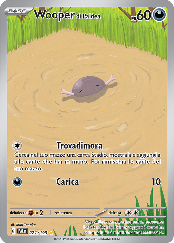 Wooper di Paldea 221/193 Illustrazione Rara - ITA - Near Mint - Scarlatto e Violetto - Evoluzioni a Paldea - Carta Pokemon