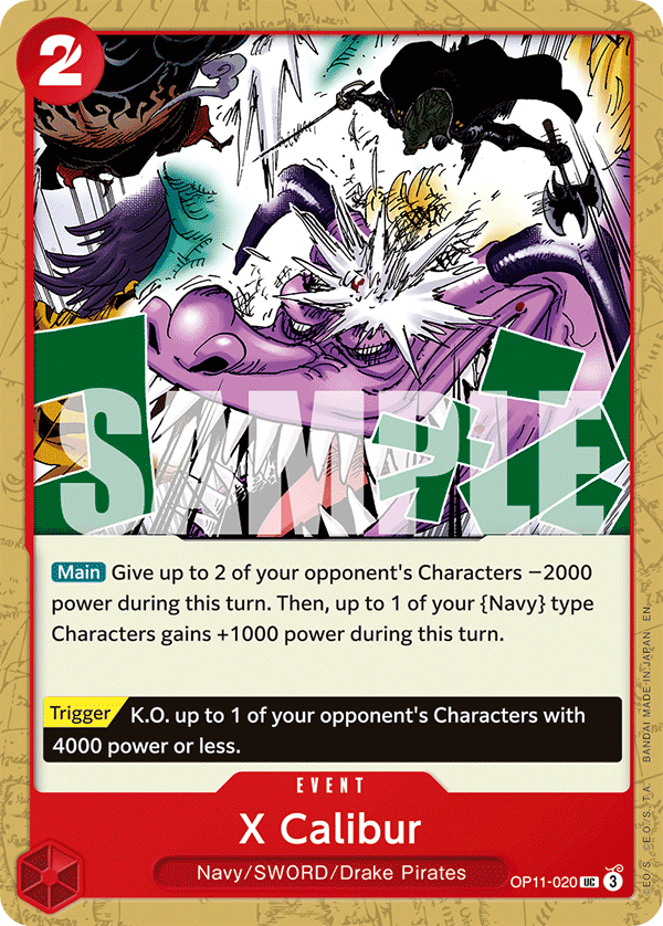 X Calibur OP11-020 - Event  Uncommon - Near Mint - A Fist of Divine Speed - Carta One Piece Card Game