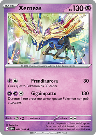 Xerneas 088/191 - ITA - Near Mint - Scarlatto e Violetto - Scintille Folgoranti - Carta Pokemon