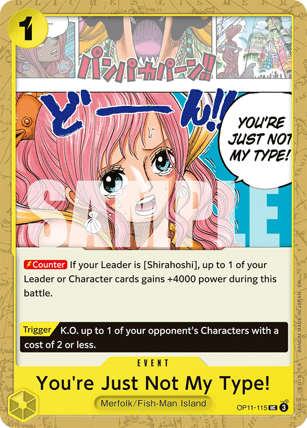 You're Just Not My Type! OP11-115 - Event Giallo Uncommon - Near Mint - A Fist of Divine Speed - Carta One Piece Card Game