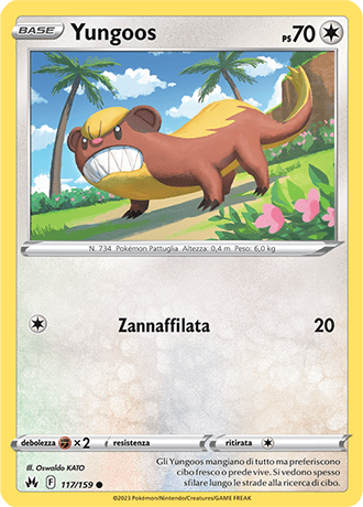 Yungoos 117/159 Reverse Holo - ITA - Near Mint - Spada e Scudo - Zenit Regale - Carta Pokemon