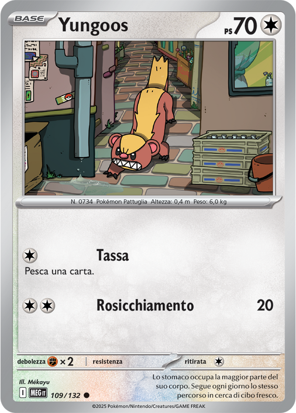 Yungoos MEG 109/132 - ITA - Near Mint - Megaevoluzione - Carta Pokemon