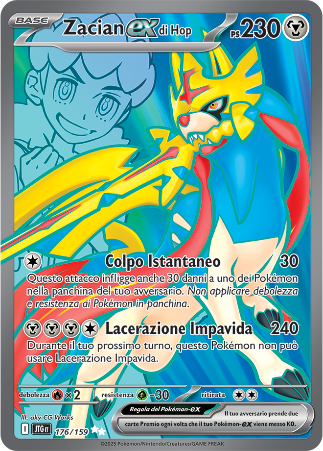 Zacian-ex di Hop 176/159 Full Art - ITA - Near Mint - Scarlatto e Violetto - Avventure Insieme - Carta Pokemon
